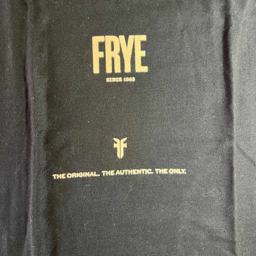 Frye Black Cotton Drawstring Dust Bag Gold Logo Large 20x23 Replacement Storage